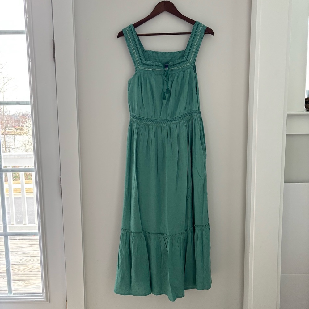 Old Navy Swiss Dot Midi Dress Green Cottagecore Coastal Grandma - Picture 3 of 12